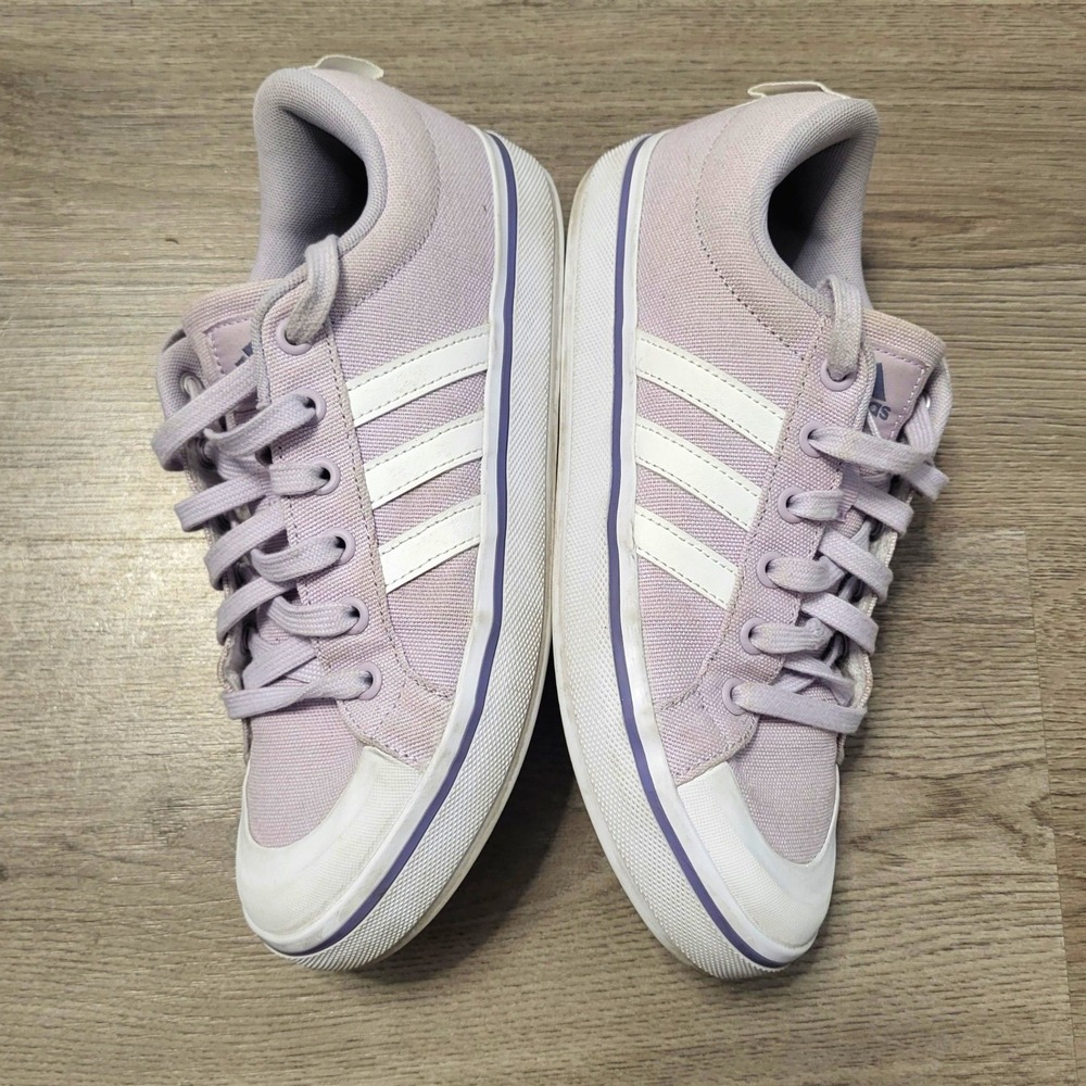 Adidas Bravada 2.0 Lavender Purple Canvas Sneakers Womens 6.5 Casual Skater
